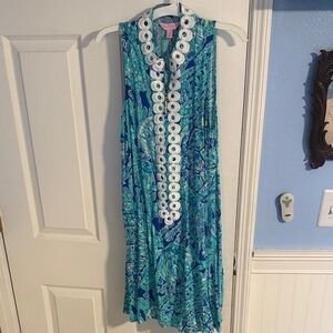 Lilly Pulitzer Blue and Green Floral Dress